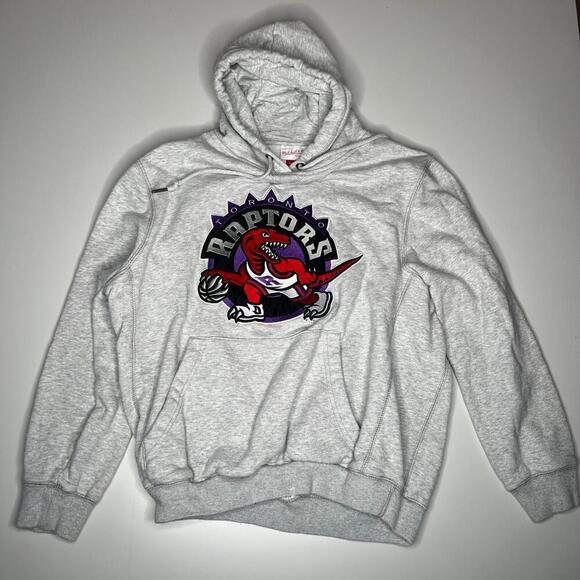 Mitchell & Ness Toronto Raptors Hoodie Medium Gray Retro NBA HWC Pullover Hoodie - Picture 1 of 12